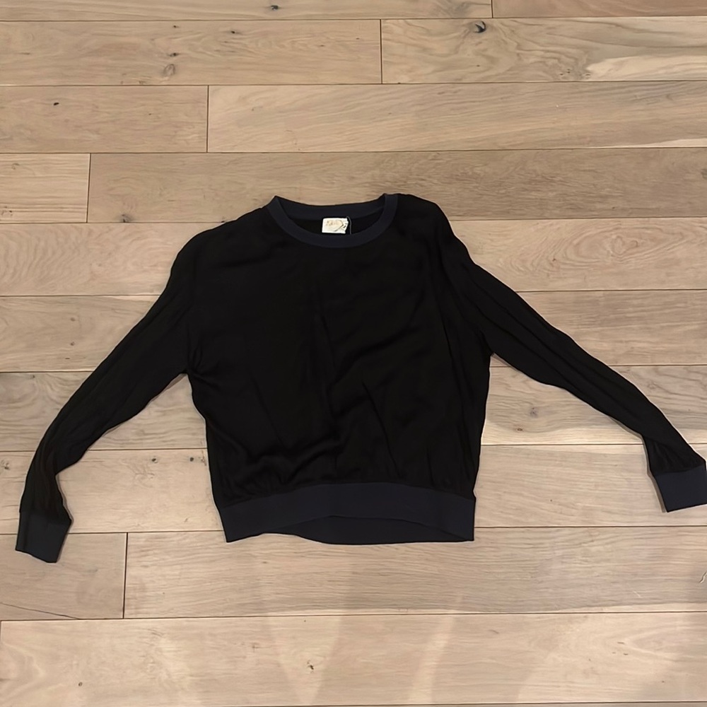 Nation LTD black/navy silk sweatshirt